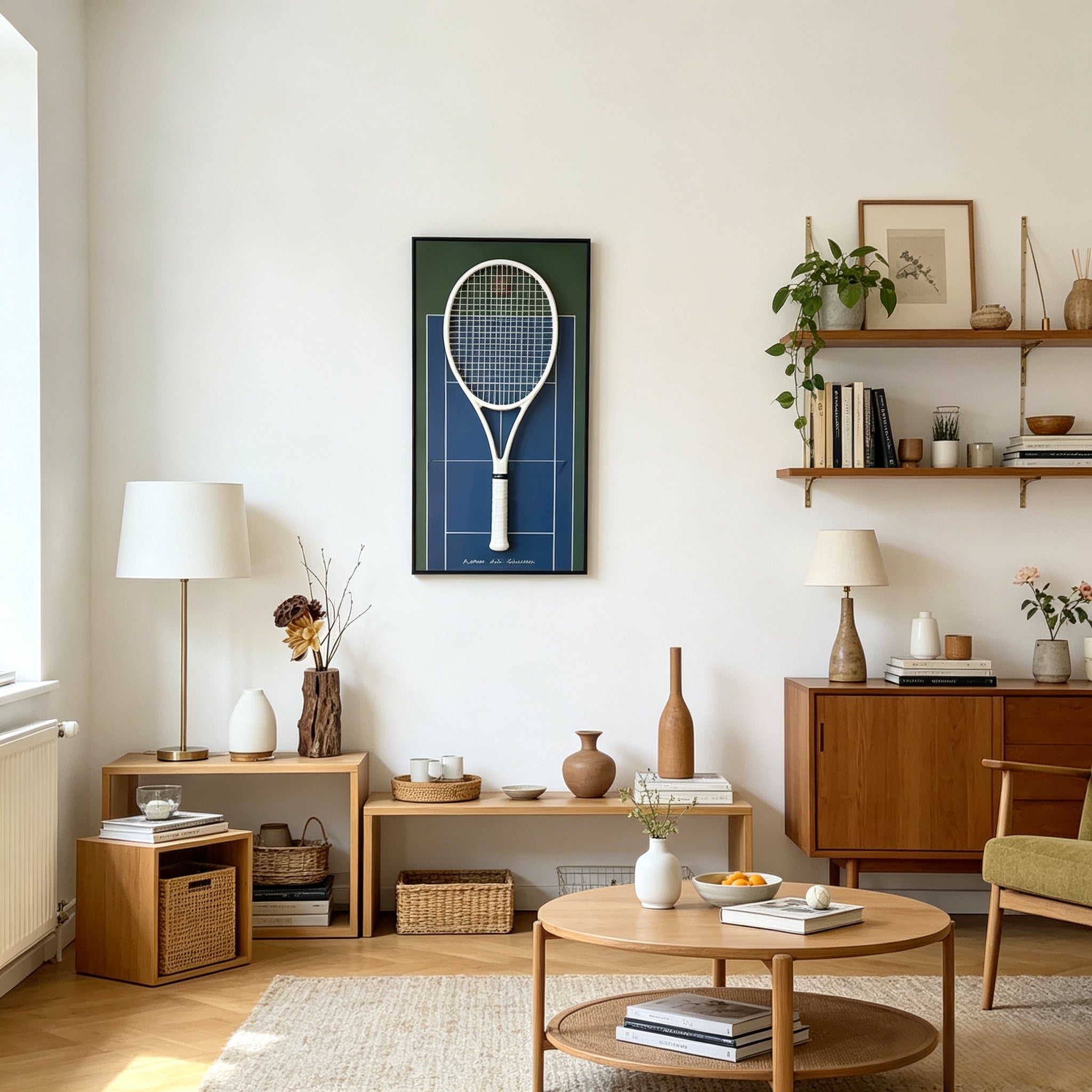 US Open-Inspired Tennis Racket Display Frame – Collect & Showcase Your Racket（Excluding the racket）