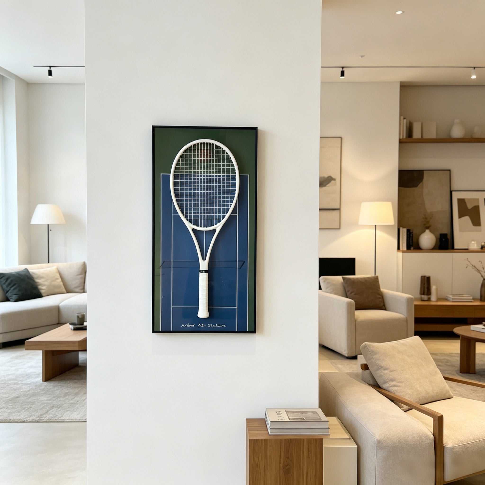US Open-Inspired Tennis Racket Display Frame – Collect & Showcase Your Racket（Excluding the racket）