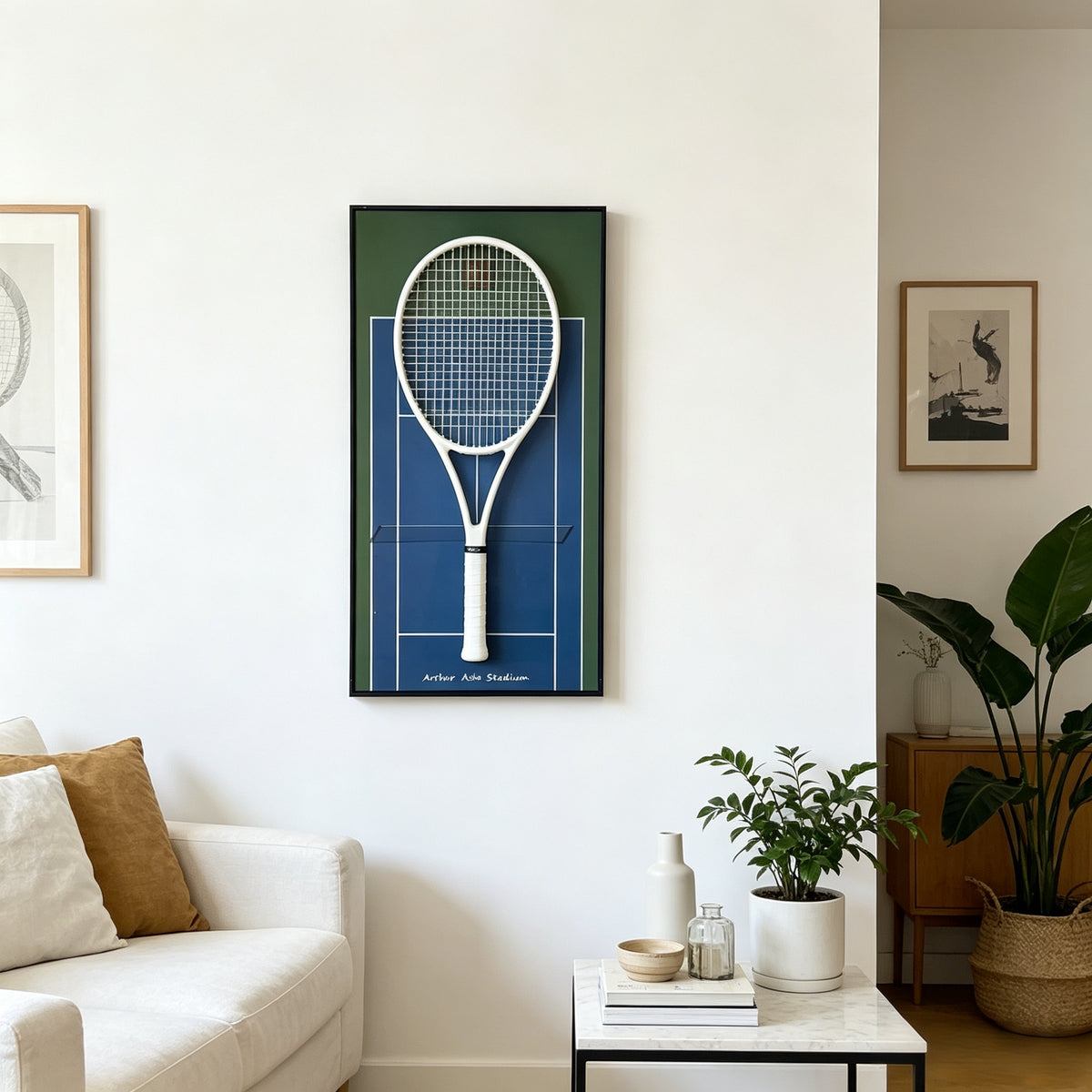 US Open Inspired Square Tennis Racket Display Frame（Excluding the racket）