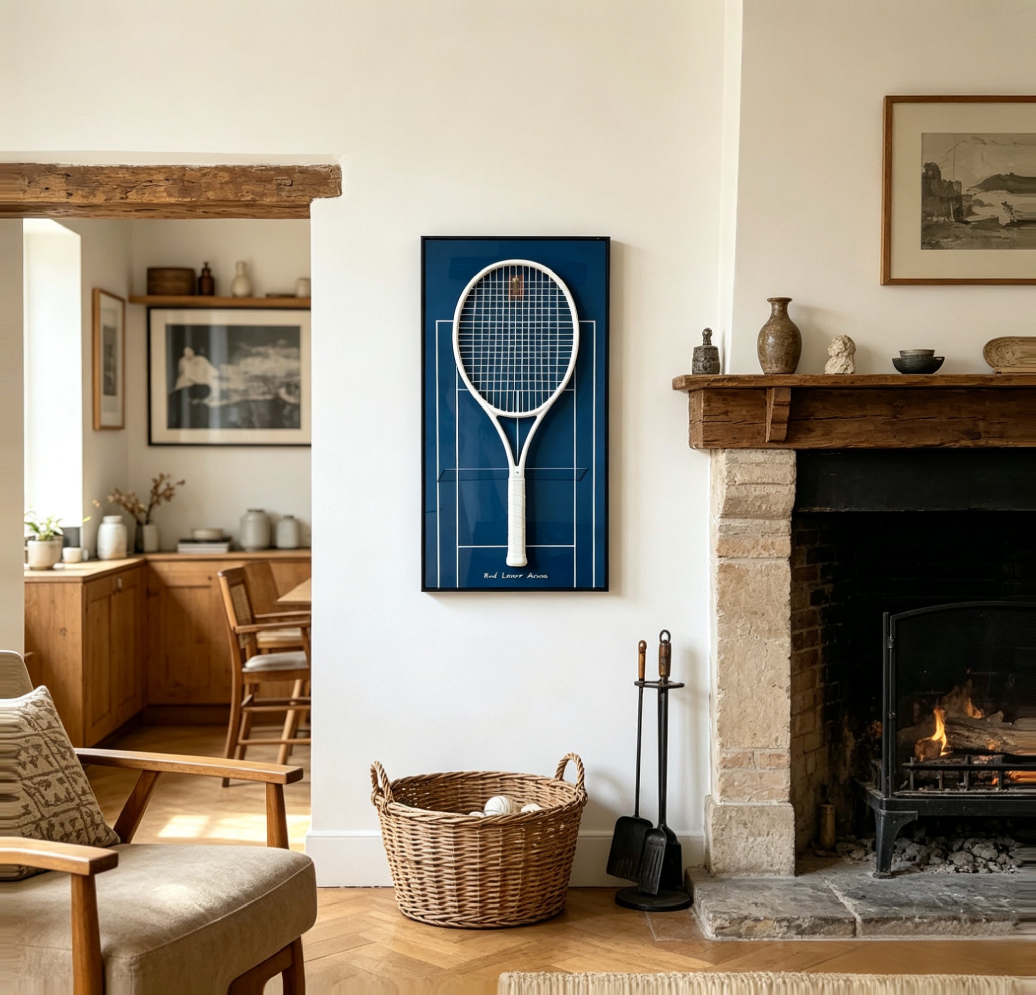 Australian Open-Inspired Tennis Racket Display Frame – Collect & Showcase Your Racket（Excluding the racket）
