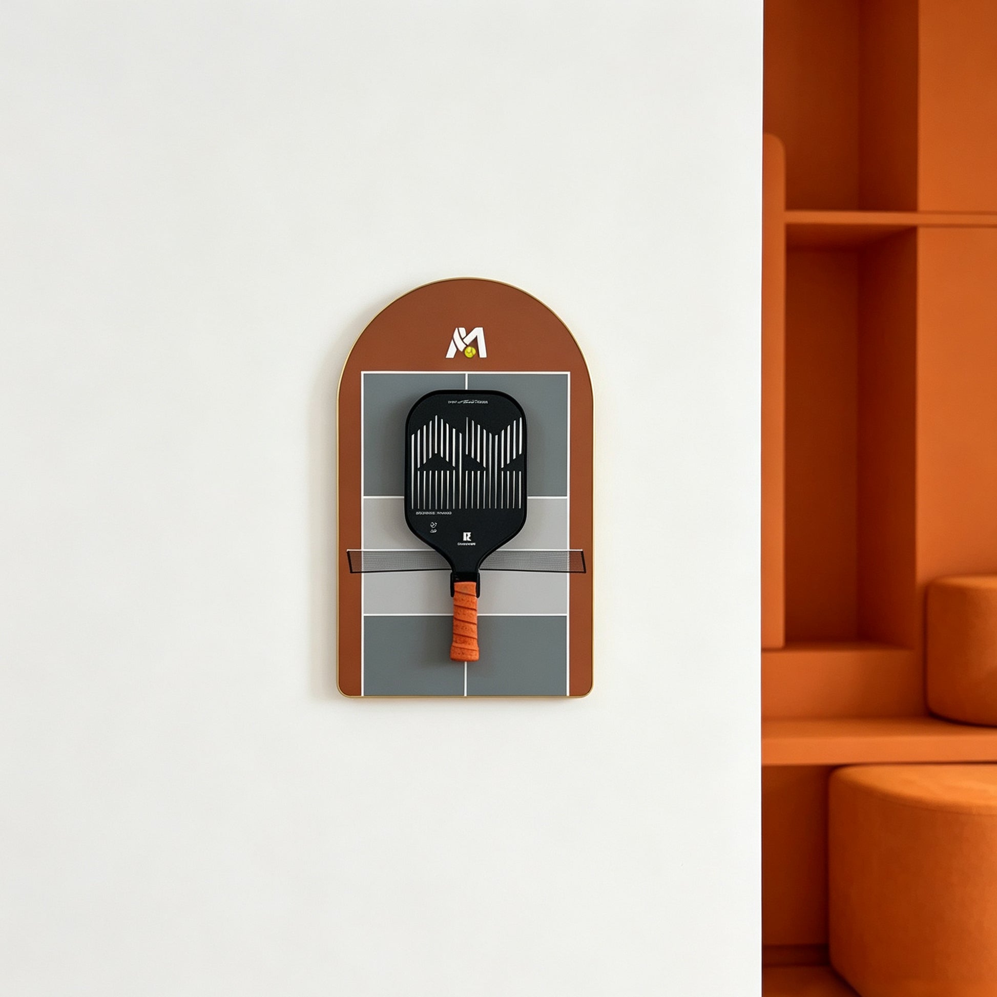 Pickleball Paddle Display Frame – Wall Mount Rack for Home Decor（Excluding the racket）
