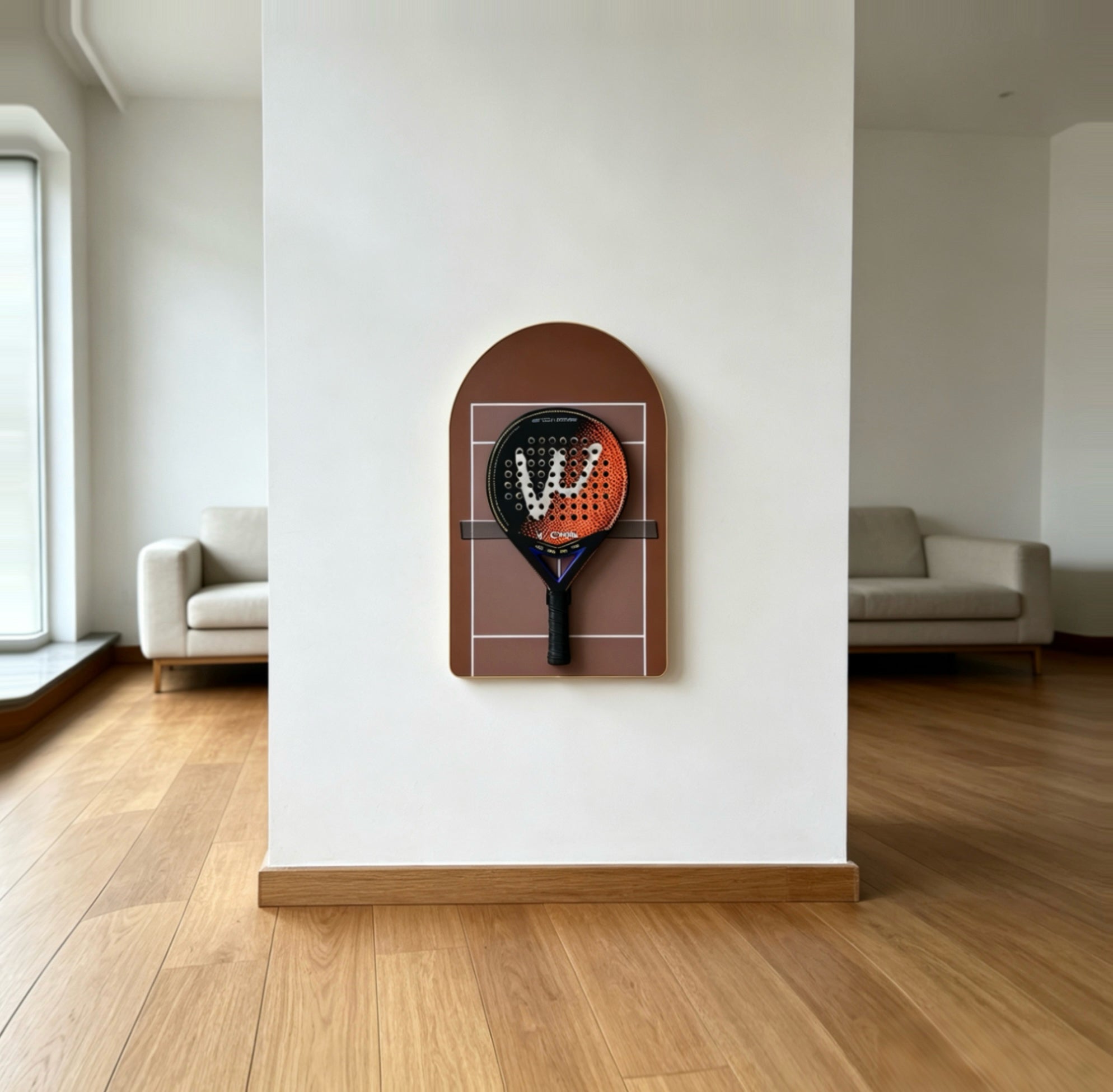 Padel Arched Racket Display Frame – Collector’s Wall Decor（Excluding the racket）