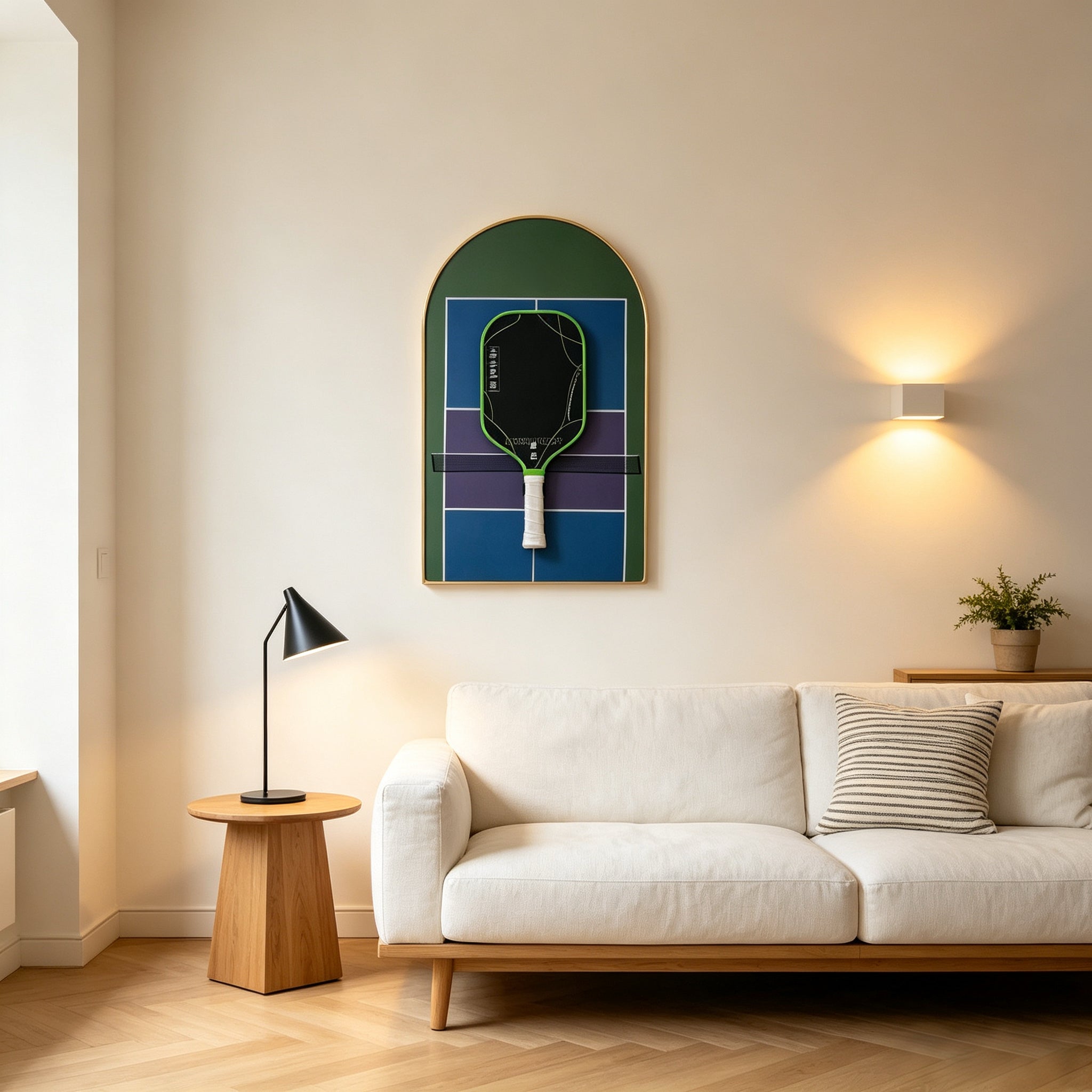 Pickleball Paddle Wall Display Frame – Modern Hanging Rack for Home Decor(Excluding the Racket)