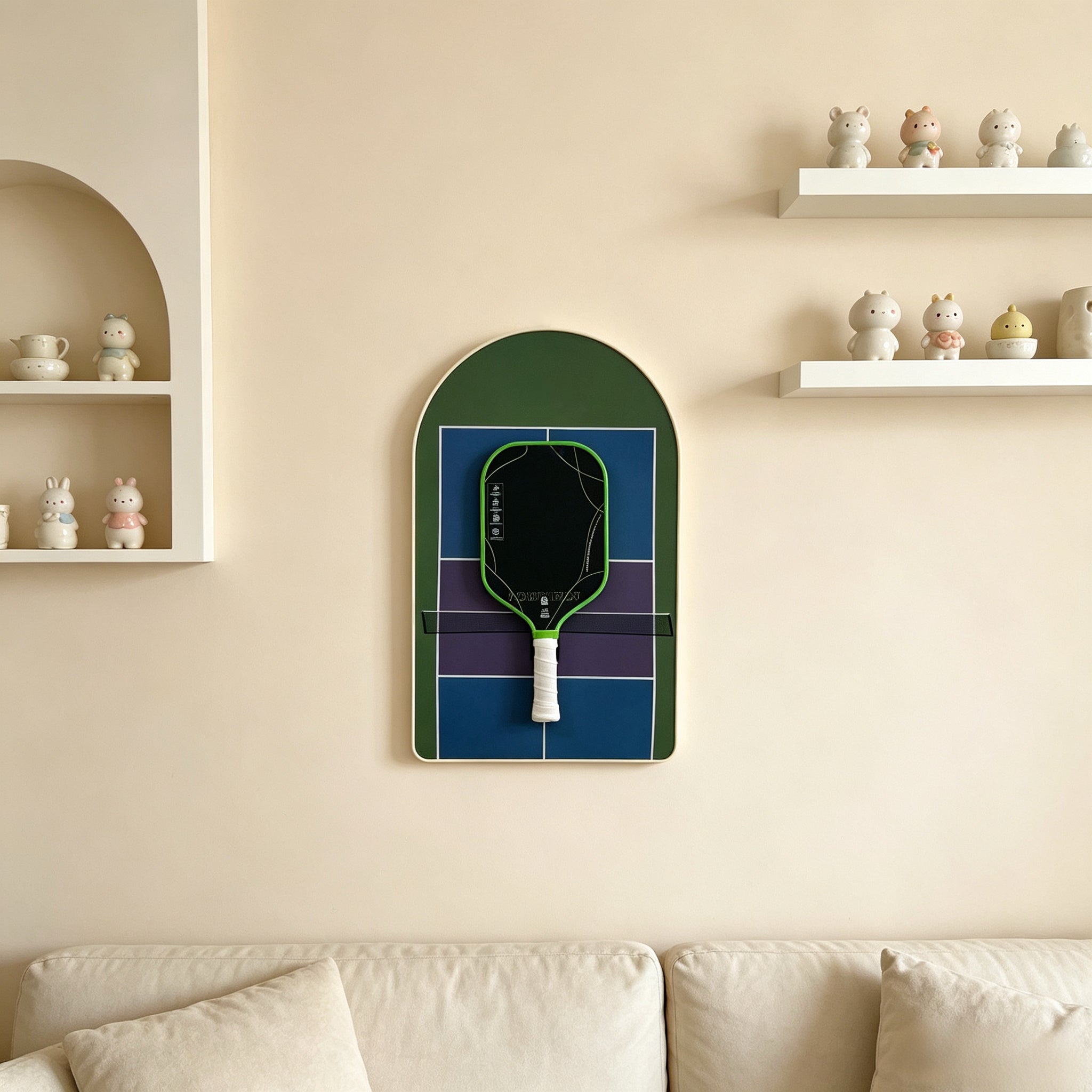 Pickleball Paddle Wall Display Frame – Modern Hanging Rack for Home Decor(Excluding the Racket)