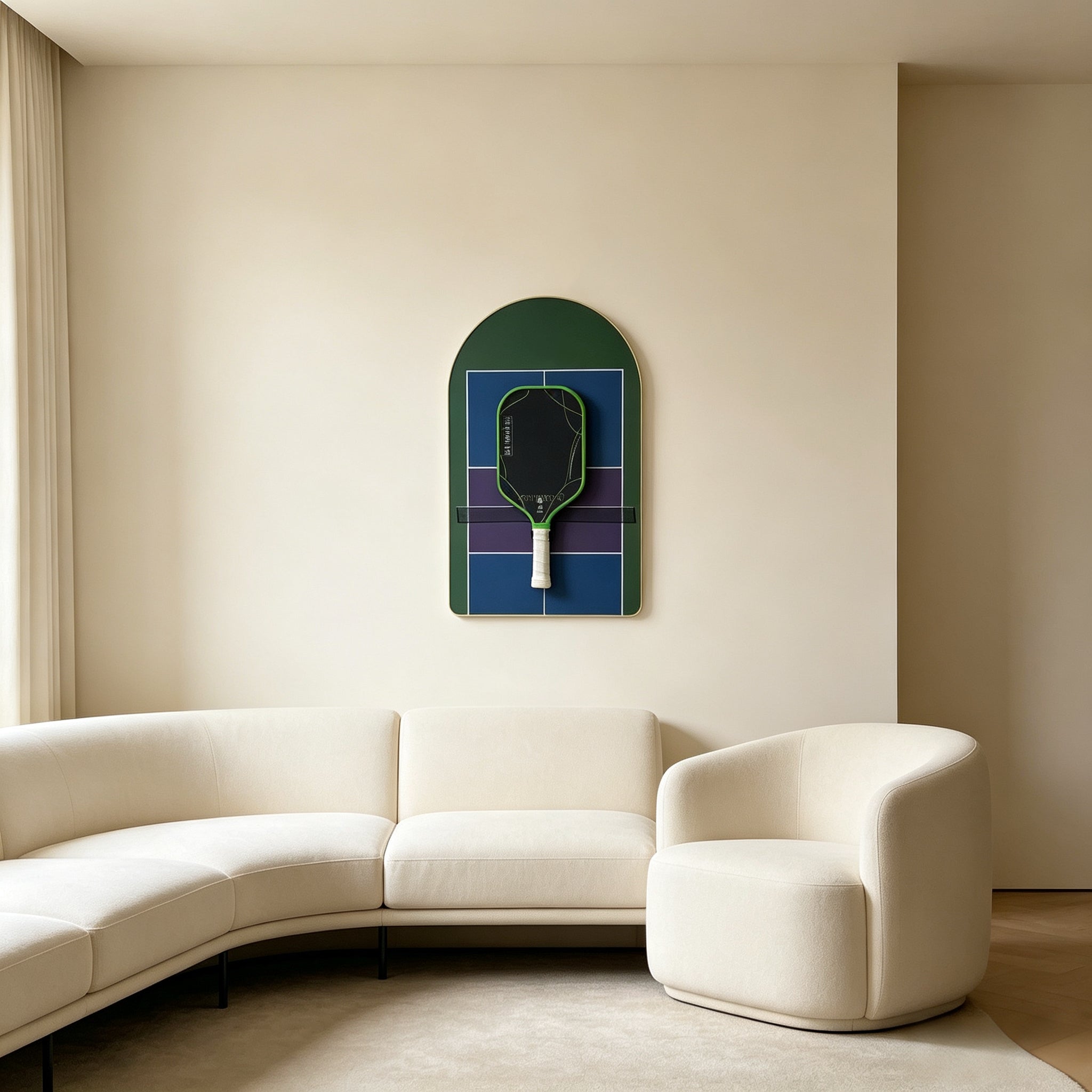 Pickleball Paddle Wall Display Frame – Modern Hanging Rack for Home Decor(Excluding the Racket)
