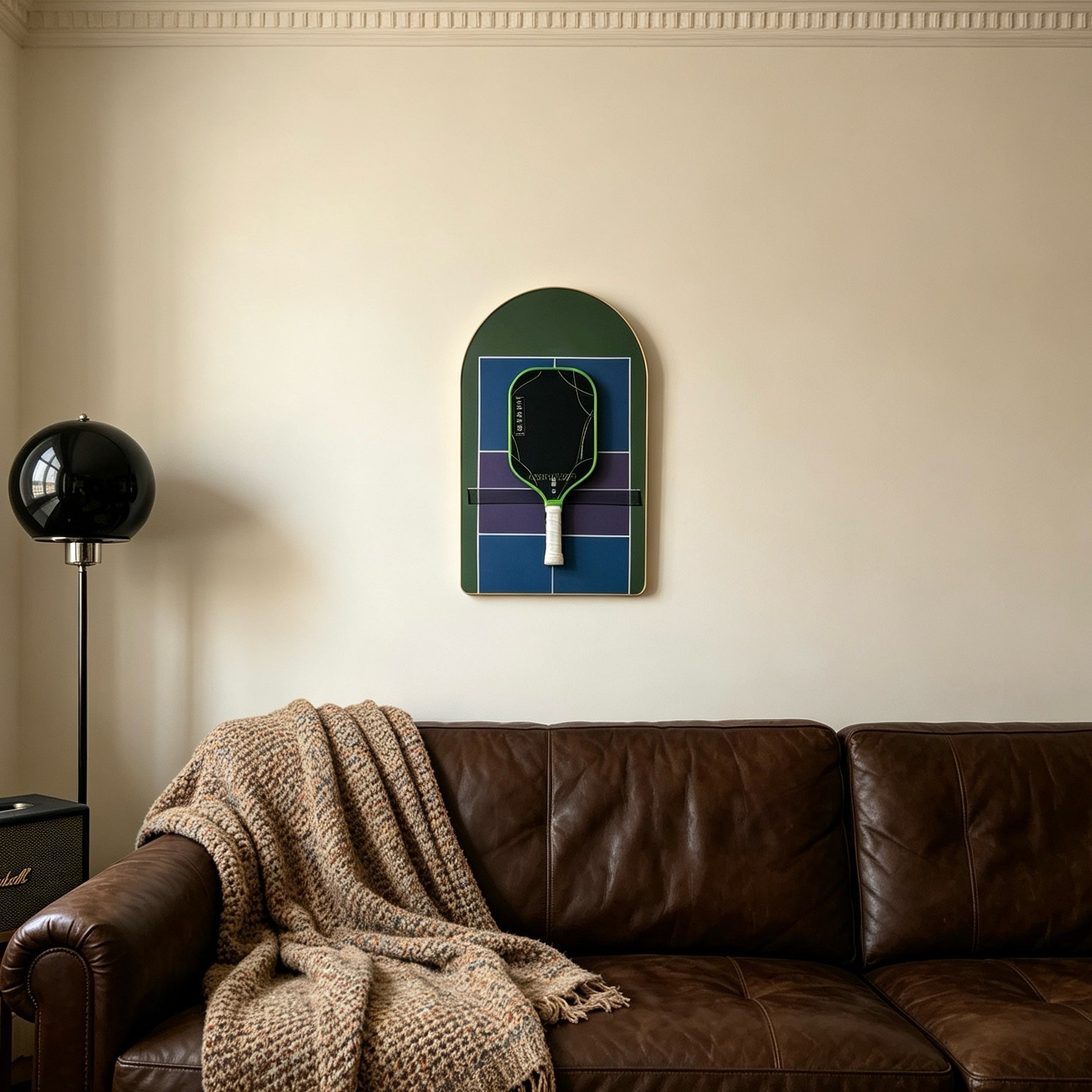 Pickleball Paddle Wall Display Frame – Modern Hanging Rack for Home Decor(Excluding the Racket)