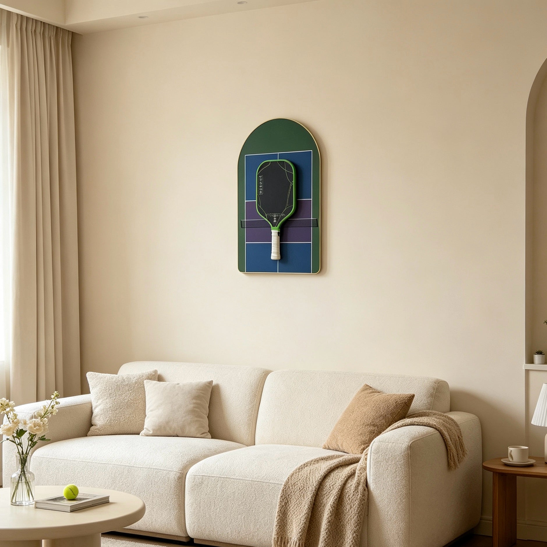 Pickleball Paddle Wall Display Frame – Modern Hanging Rack for Home Decor(Excluding the Racket)