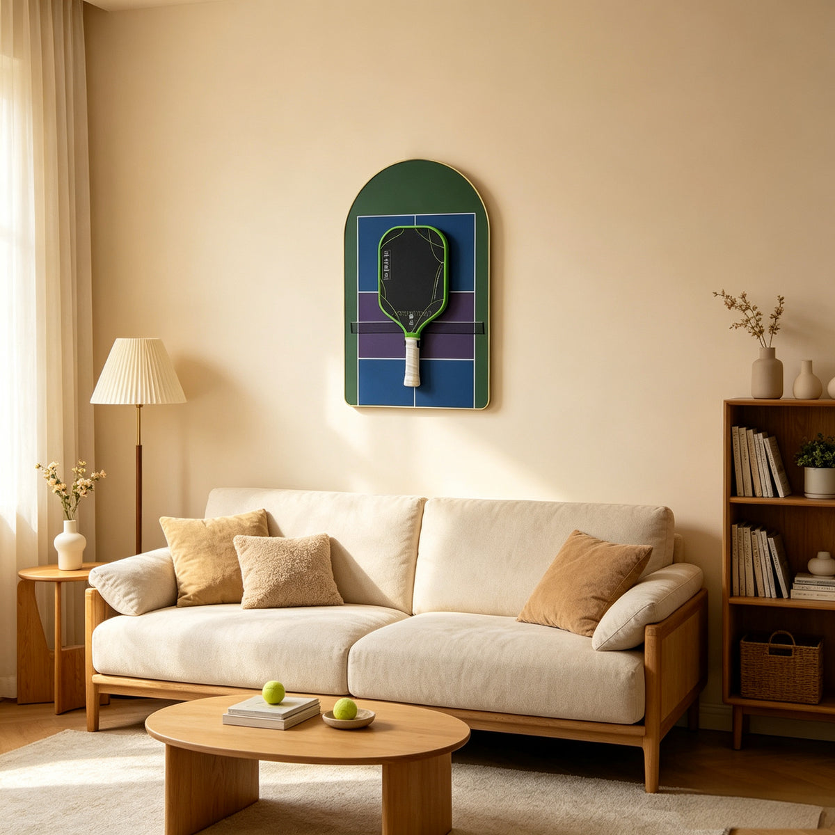 Pickleball Paddle Wall Display Frame – Modern Hanging Rack for Home Decor(Excluding the Racket)