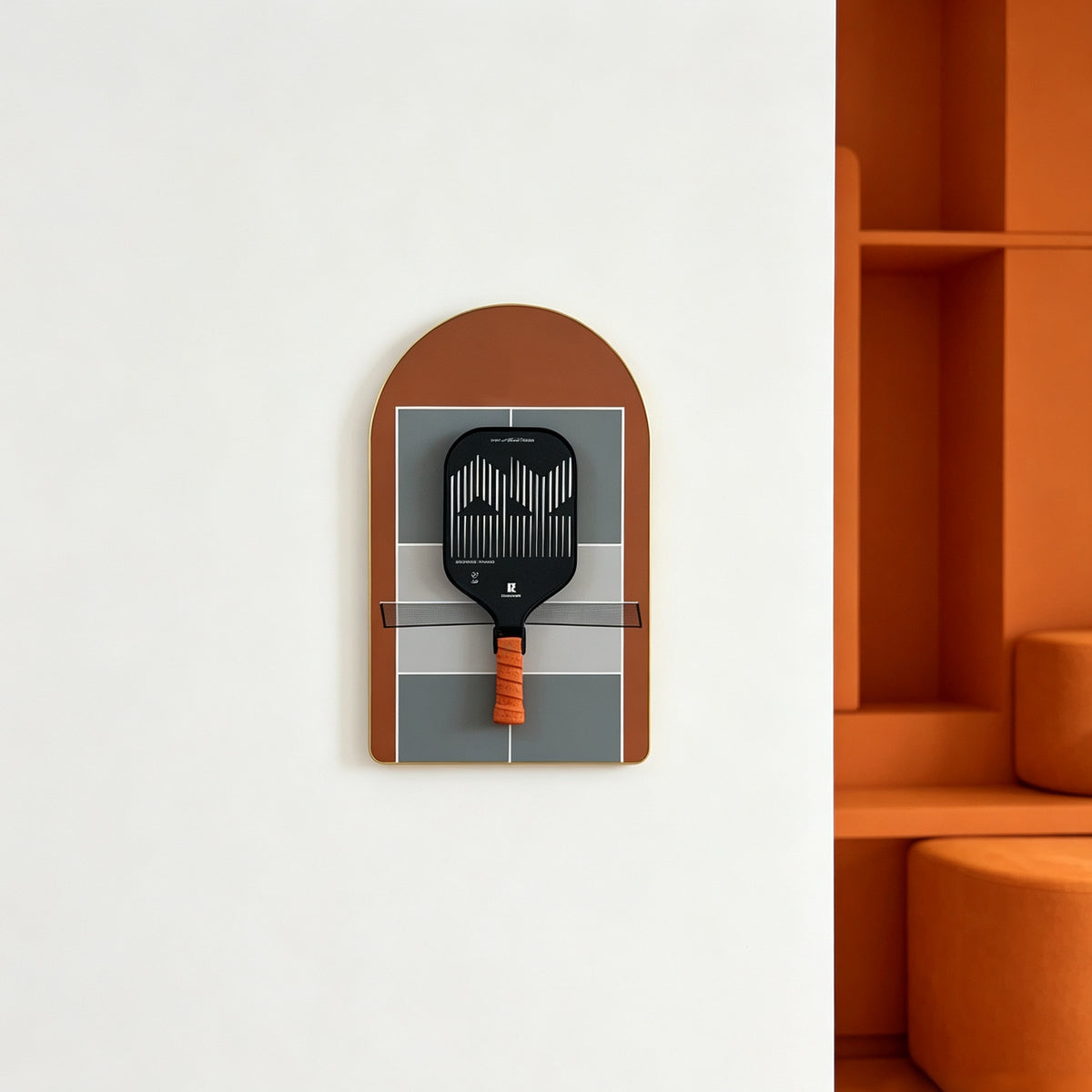 Pickleball Paddle Display Frame – Wall Mount Rack for Home Decor（Excluding the racket）