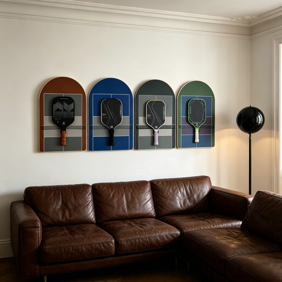 Pickleball Paddle Wall Display Frame Set of 4 – Hanging Rack Bundle(Excluding the Racket)