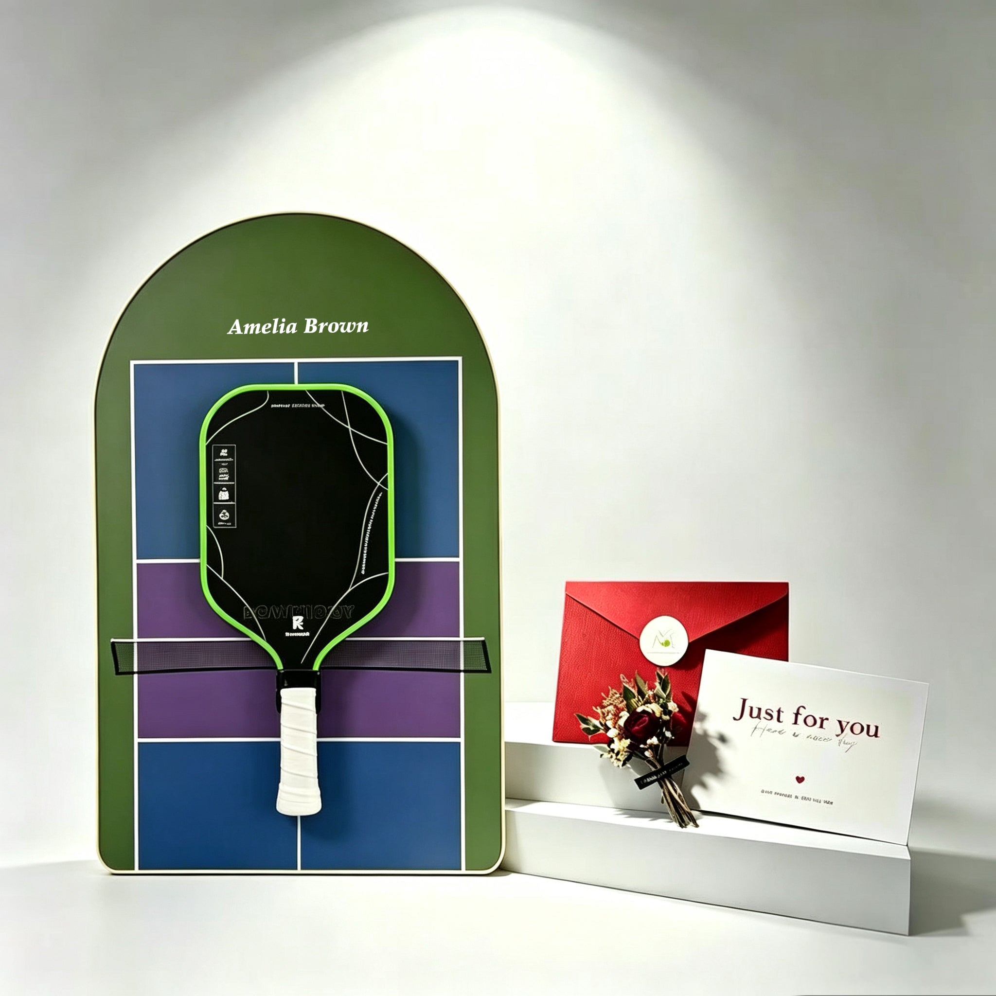 Personalized Pickleball Paddle Display Frame – Custom Name Wall Mount Gift（Excluding the racket）