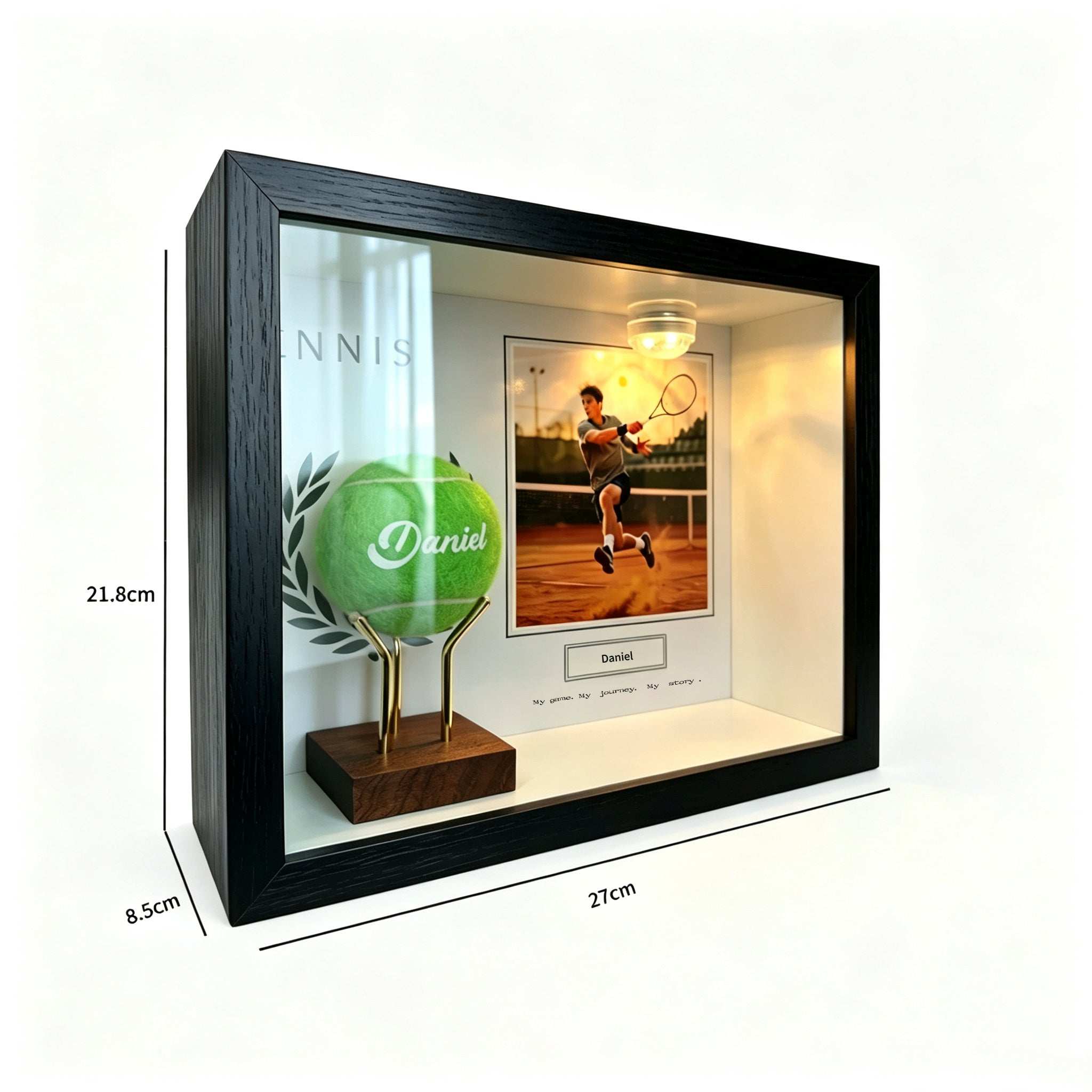Custom Tennis Keepsake Frame – Personalized Photo, Name & Quote