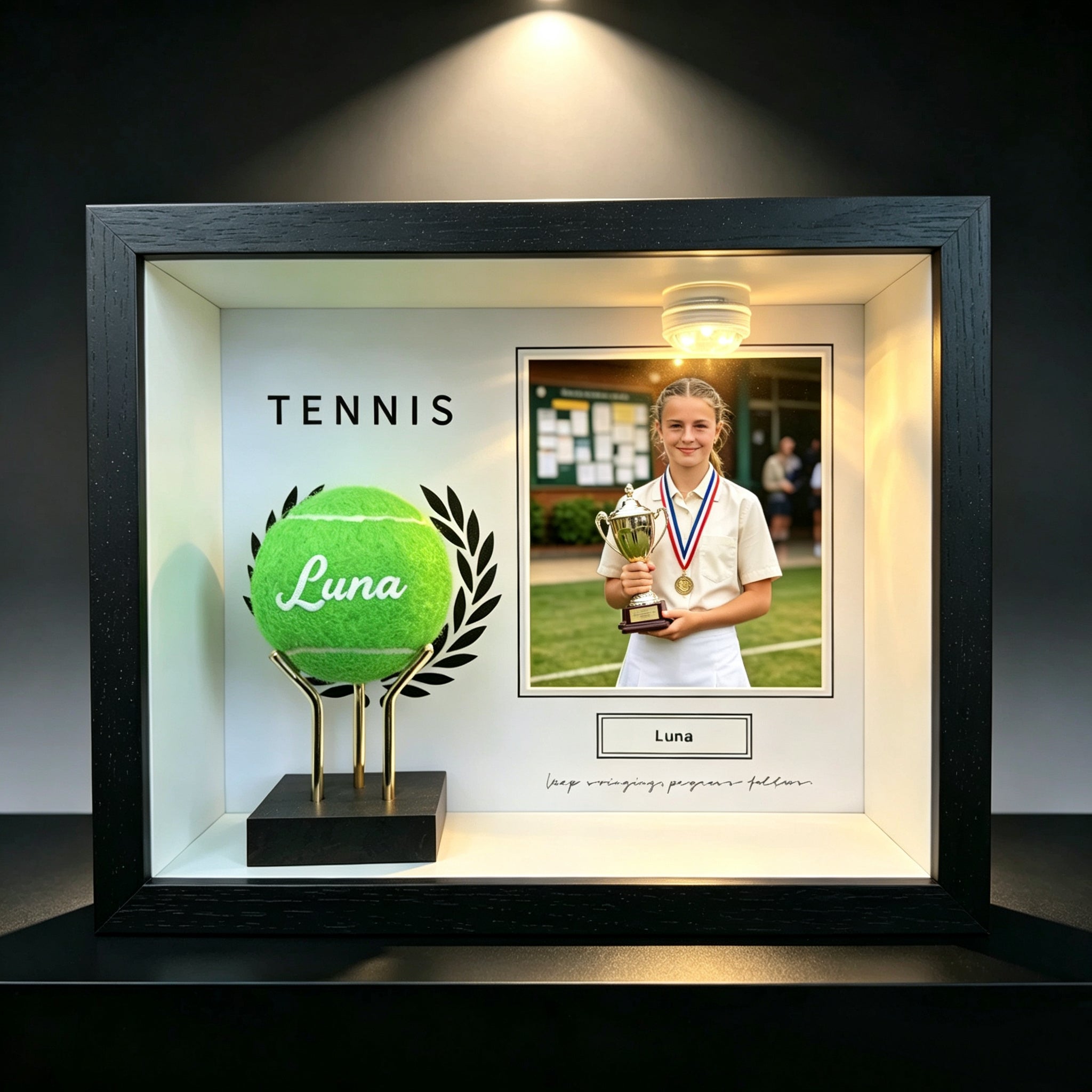 Custom Tennis Keepsake Frame – Personalized Photo, Name & Quote