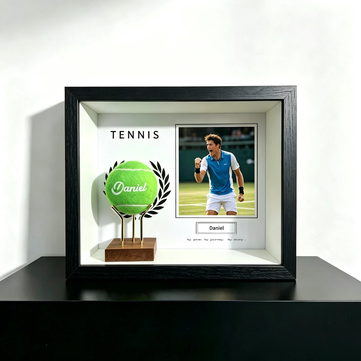 Custom Tennis Keepsake Frame – Personalized Photo, Name & Quote