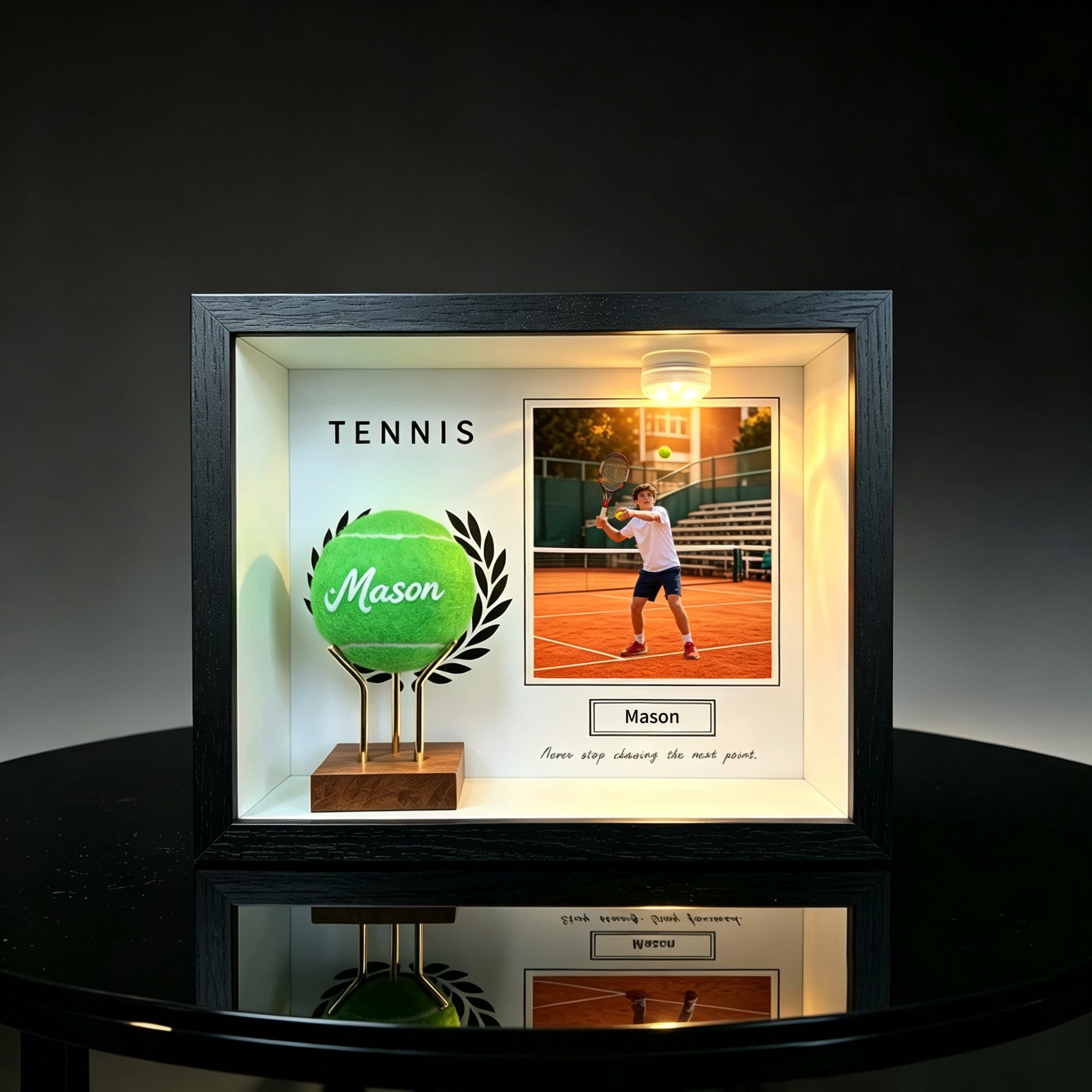 Custom Tennis Keepsake Frame – Personalized Photo, Name & Quote