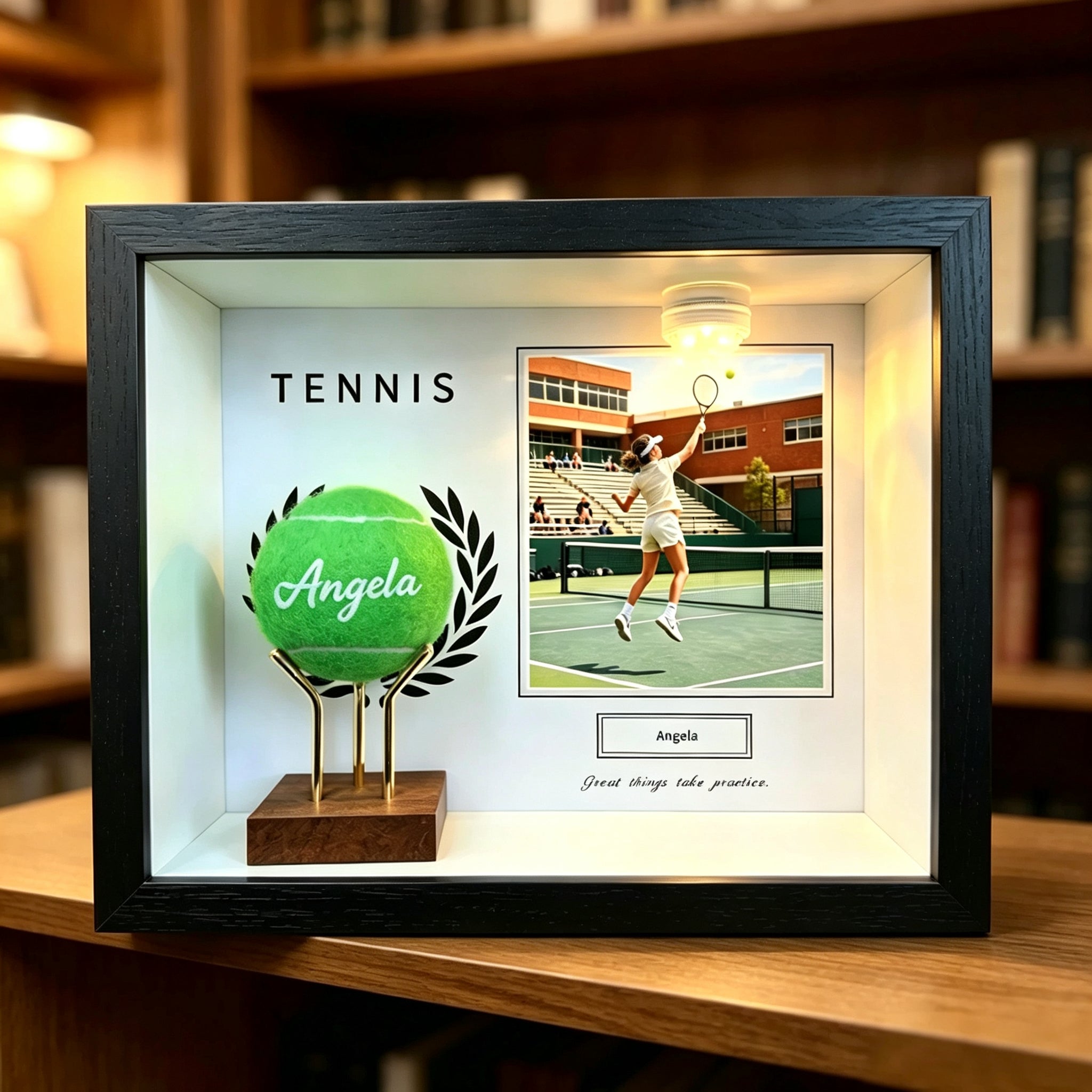 Custom Tennis Keepsake Frame – Personalized Photo, Name & Quote