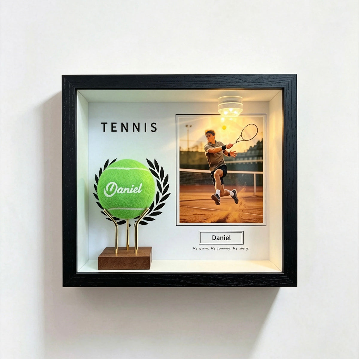 Custom Tennis Keepsake Frame – Personalized Photo, Name & Quote