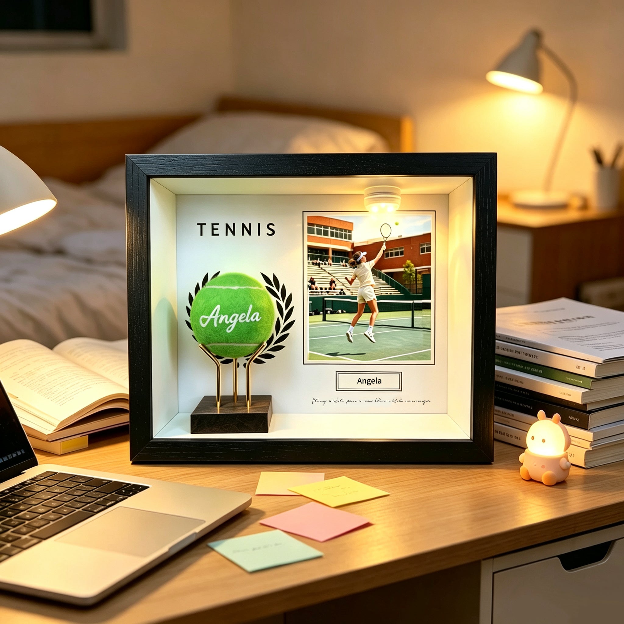 Custom Tennis Keepsake Frame – Personalized Photo, Name & Quote