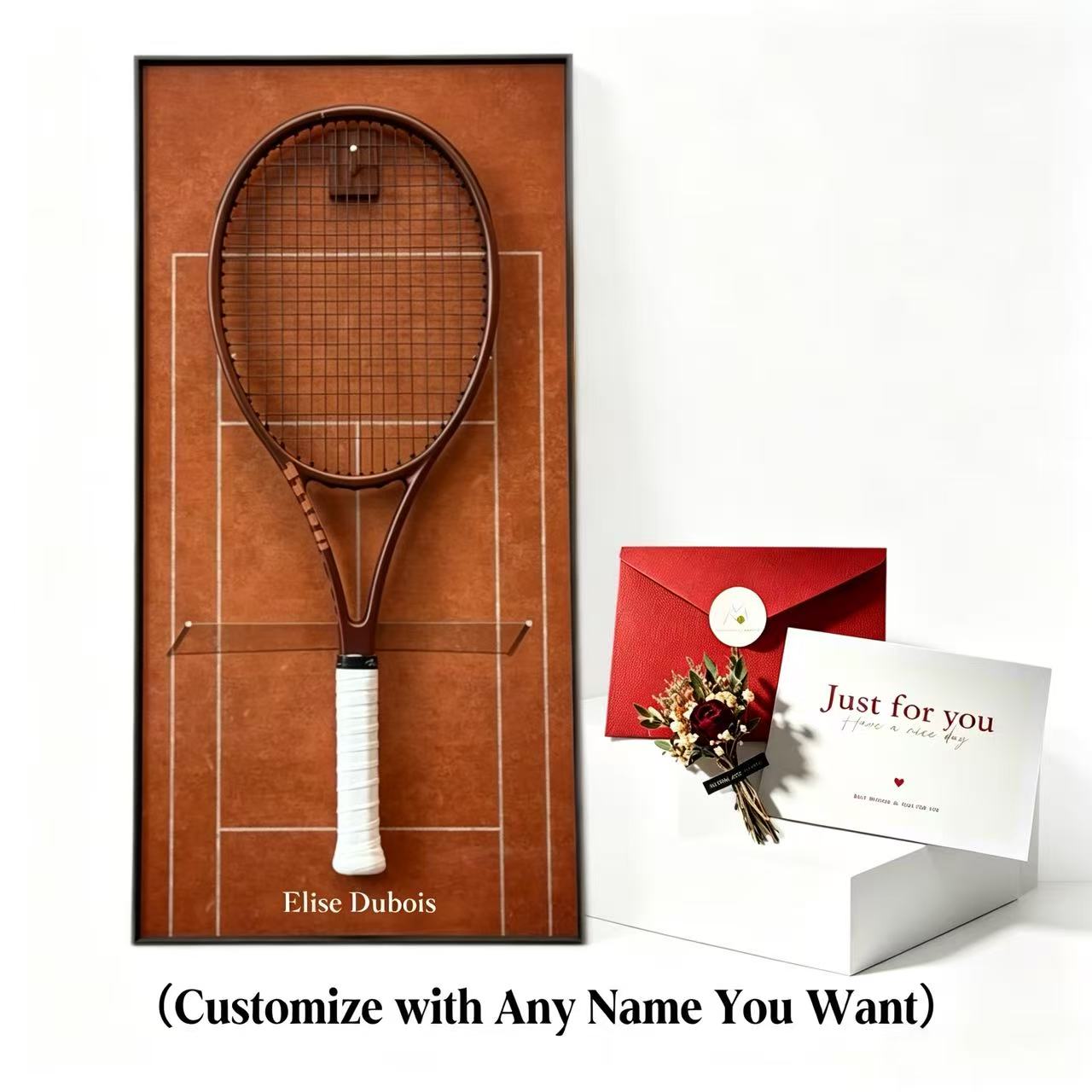 Roland Garros Inspired Square Tennis Racket Display Frame（Excluding the racket）