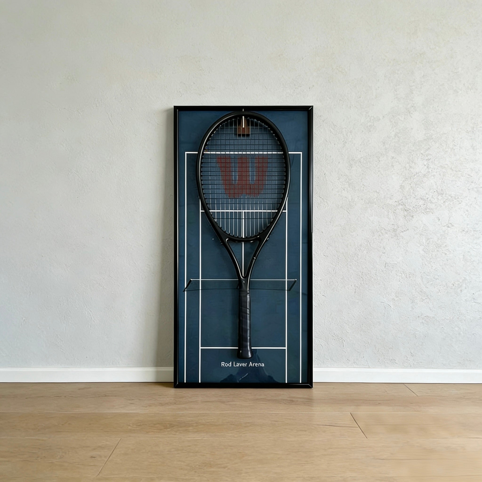 Premium Blue Tennis Wall Frame – Racquet Display Holder for Sports Room & Collection tennis racket rack