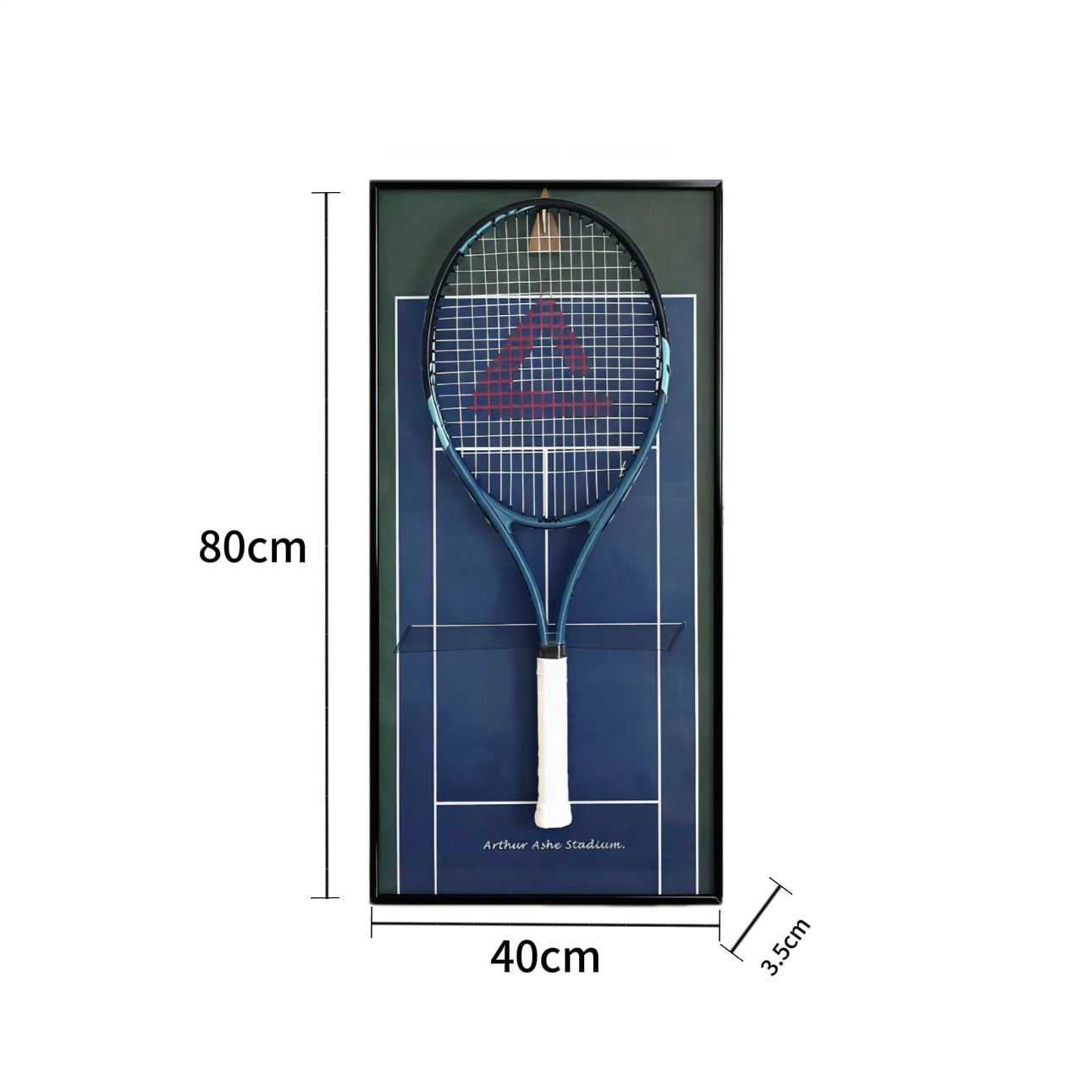 Blue Tennis Display Frame – Wall-Mount Racquet Holder, Solid Wood & Aluminum Alloy tennis racket rack tennis rackets