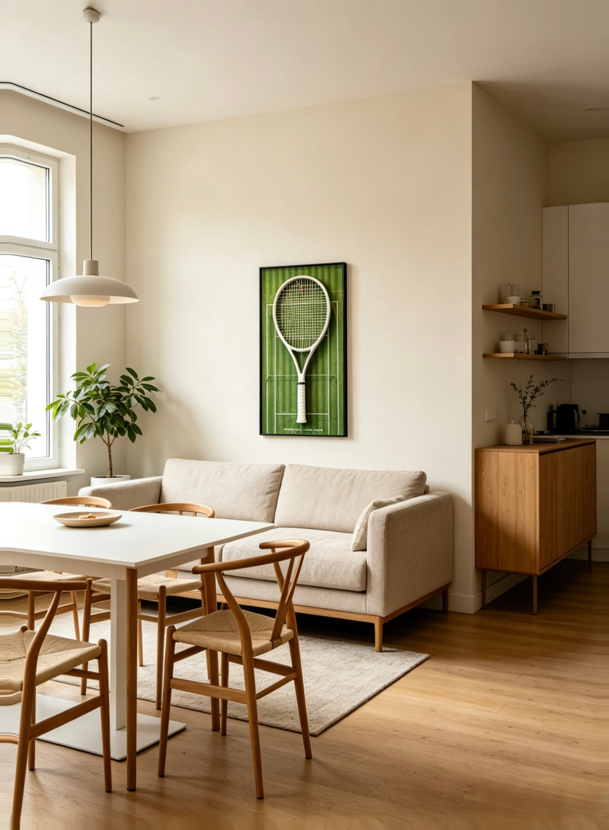 Grass Court Tennis Racket Display Frame