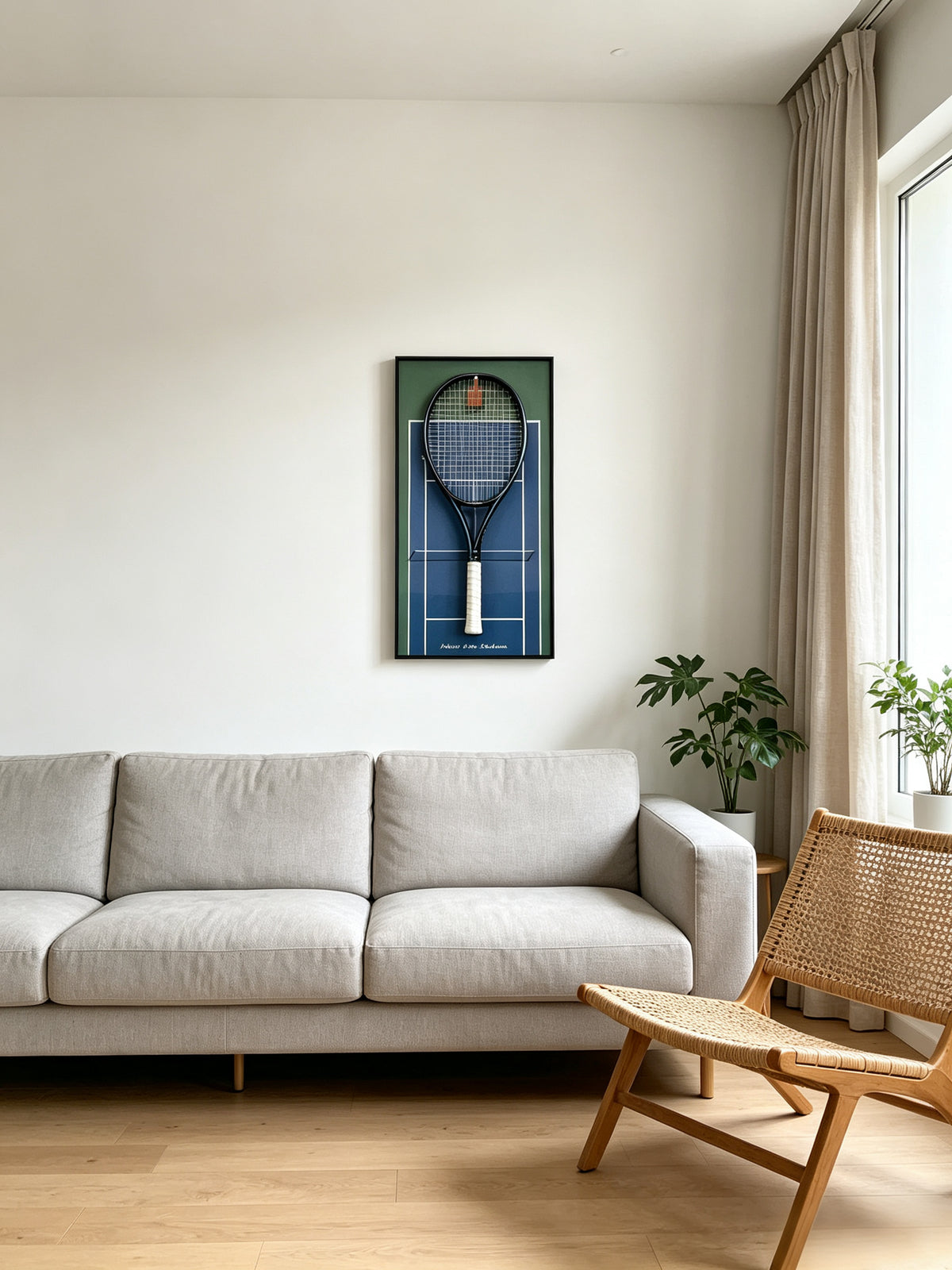 US Open Inspired Tennis Racket Display Frame