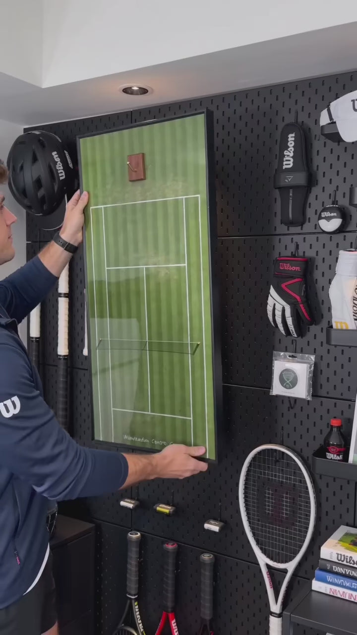 Wimbledon Tennis Tournament Racket Display Frame – Premium Wall Mount Holder & Decor（Excluding the racket）