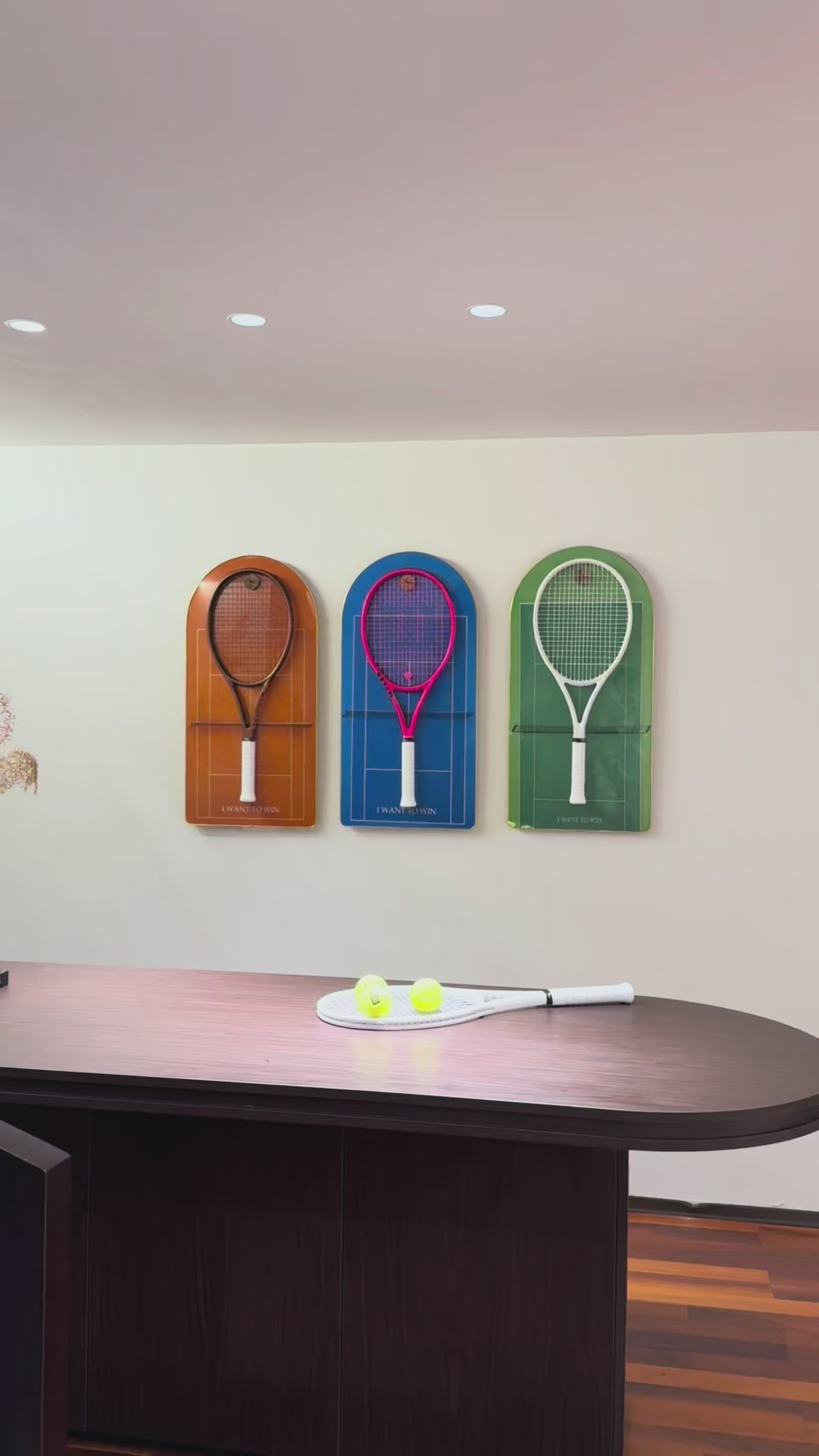 Color Collection Tennis Racket Display Set of 3（Excluding the racket）