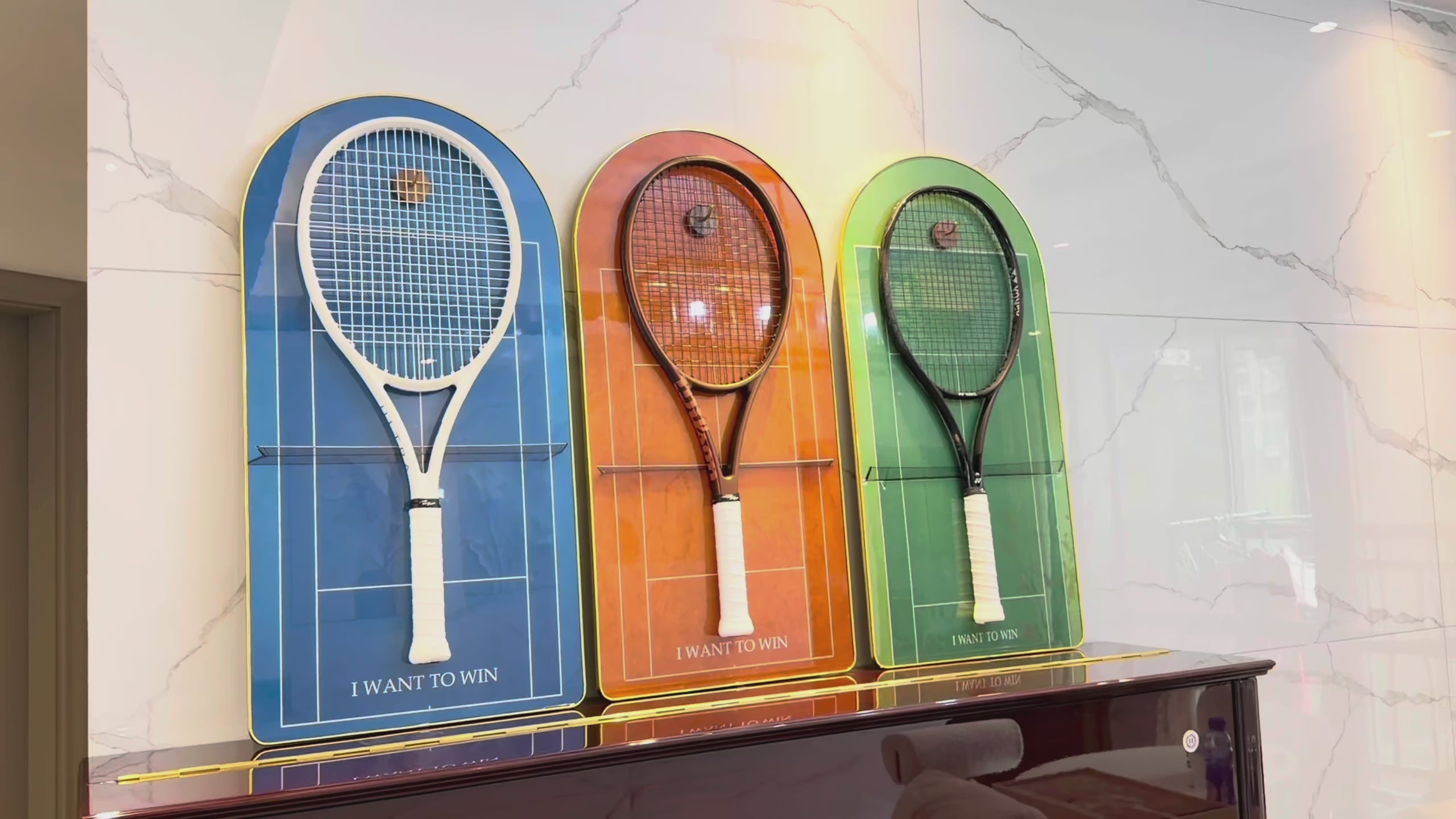 Tennis Racket Display Case Set of 3 – Wall Mount Frames for Racquet Storage & Display tennis racket stand tennis racket