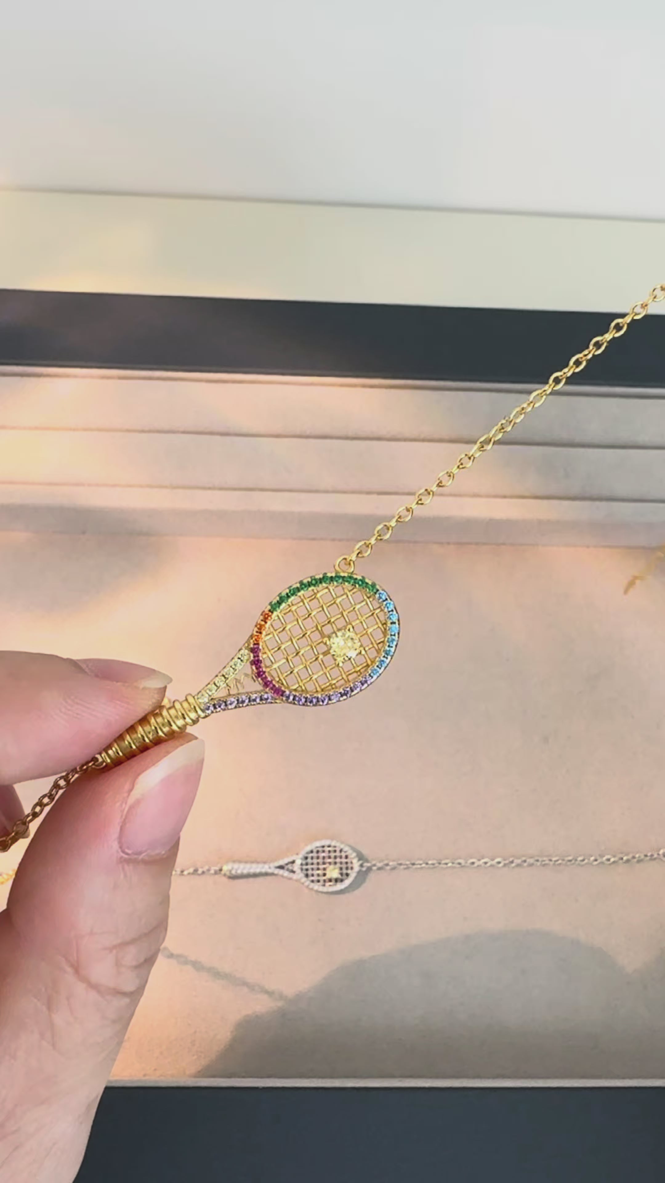 Custom Iced-Out Tennis Racket Necklace & Bracelet | Personalized Sports Jewelry