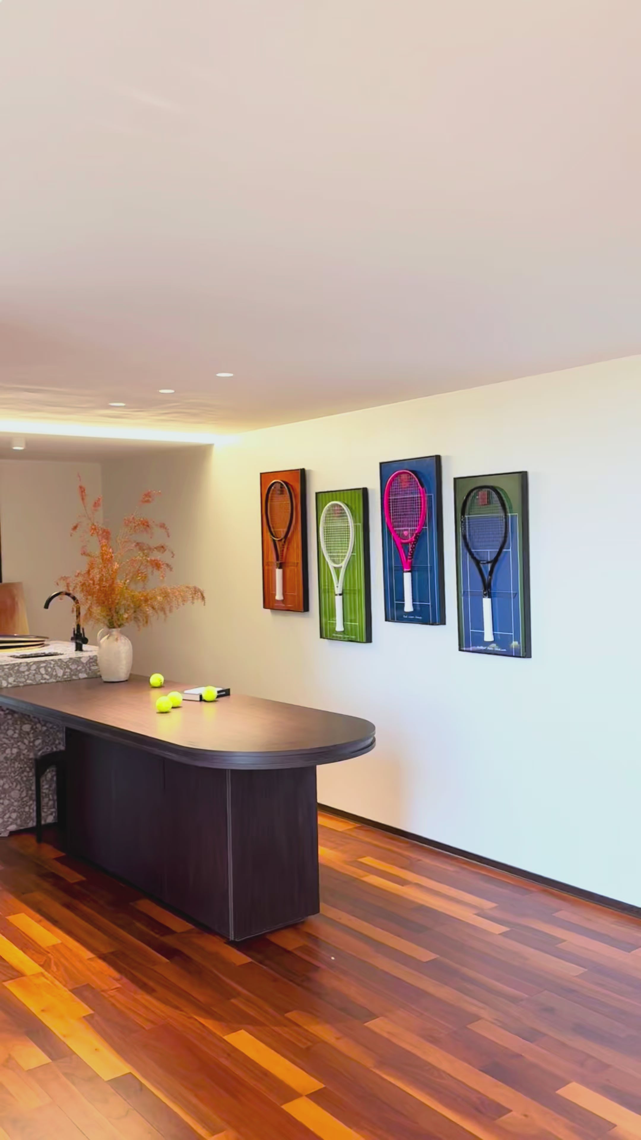 The Four Grand Slams Tennis Racket Display Set – Australia, France, Wimbledon & US Open Inspired（Excluding the racket）
