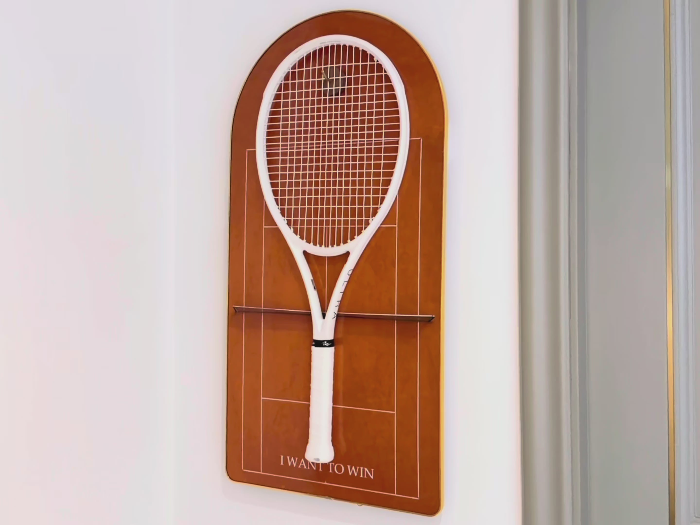 Arched Tennis Racket Display Case – Wall Mount Frame for Racquet Storage & Display racket display stand sports